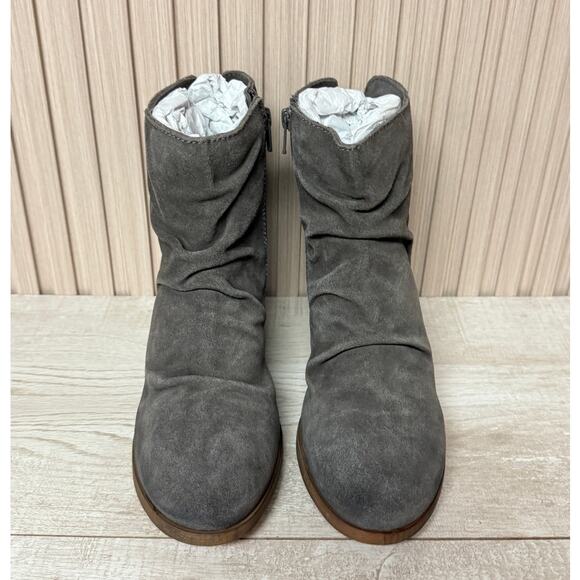 Diba Bailey Leather Suede Bootie Womens Sz 8.5M Shoes Wedge Heel in Grey - Picture 6 of 10